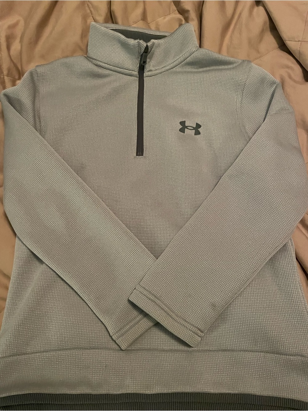 Under Armour Boys Light Gray Quarter-Zip Performance Pullover